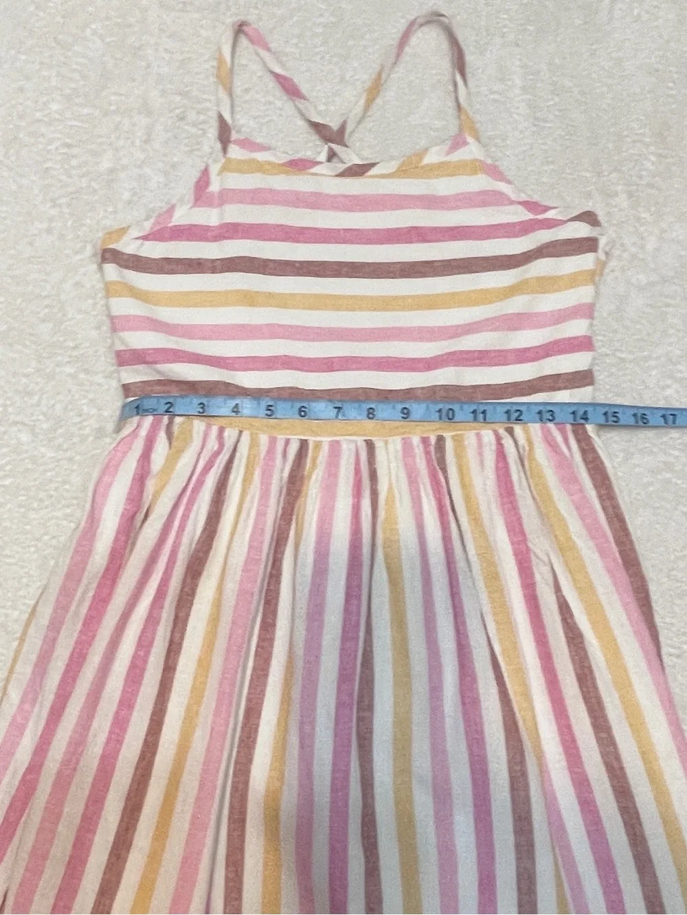 GAP Kids Crinkle Gauze Stiped‎ Tiered Midi Sun Dress Event Occasion Girl's XXL